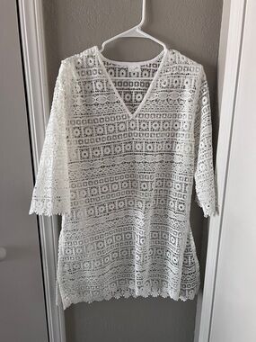 White Lace swim coverup